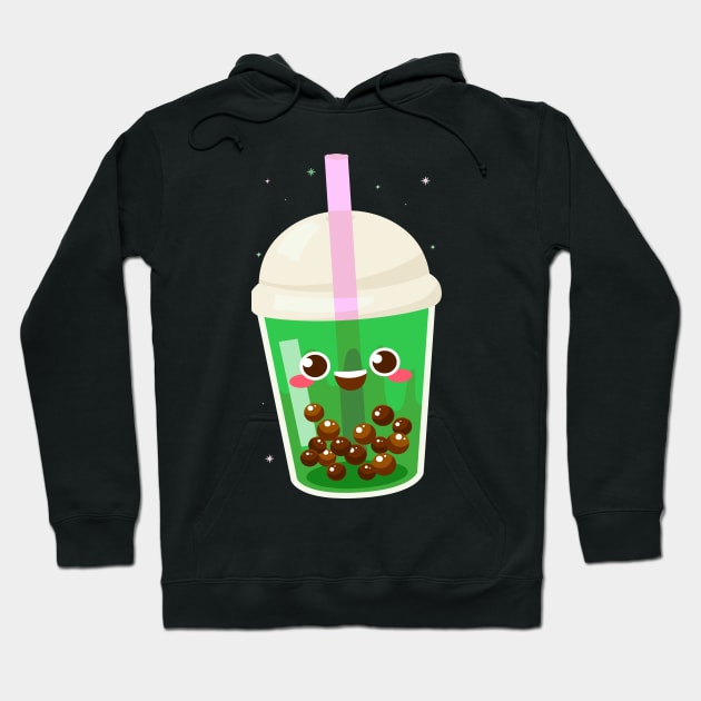 Green bubble tea Hoodie by SpringSpirit